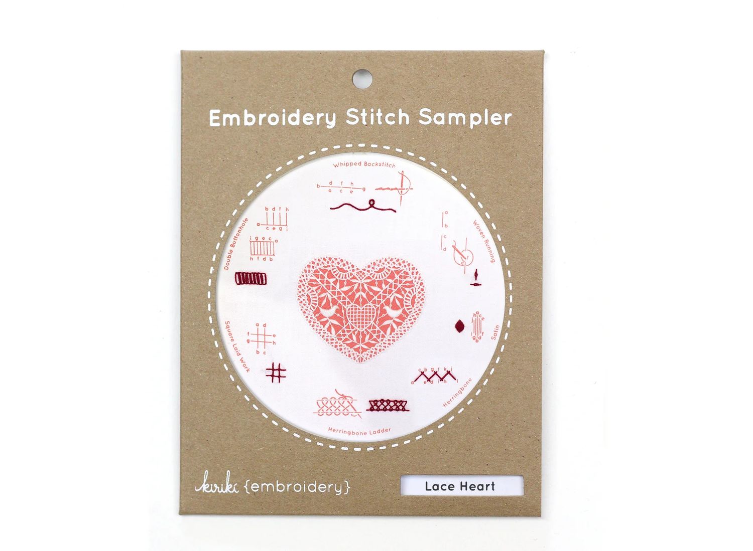 Lace Heart -  Embroidery Stitch Sampler