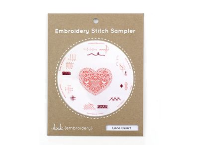 Lace Heart -  Embroidery Stitch Sampler