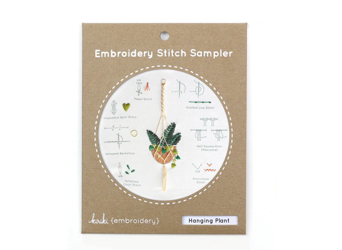 Hanging Plant-  Embroidery Stitch Sampler
