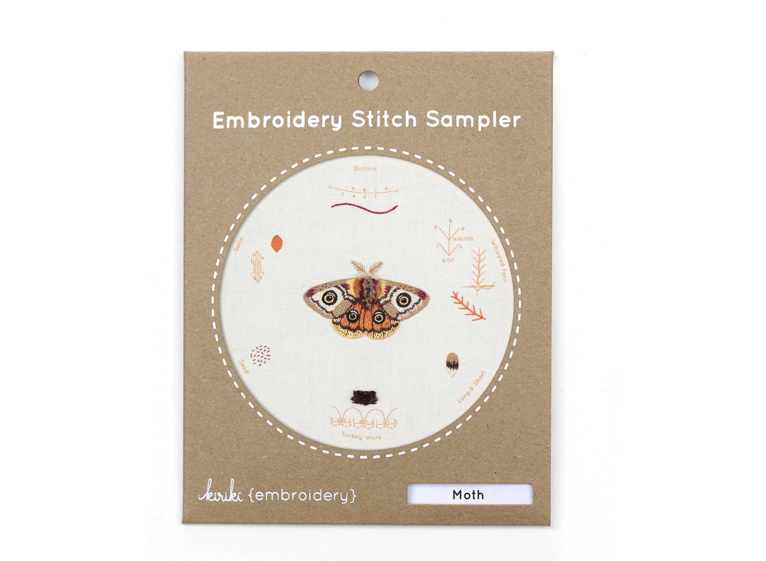 Moth -  Embroidery Stitch Sampler