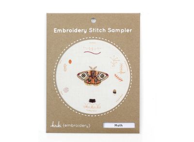 Moth -  Embroidery Stitch Sampler