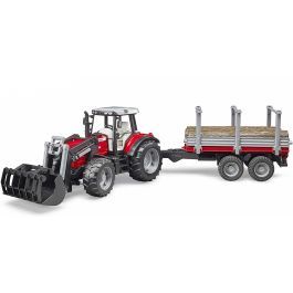 Massey Ferguson 7480 with Frontloader and Logging Trailer