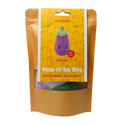 Eggplant DIY Crochet Keyring Kit