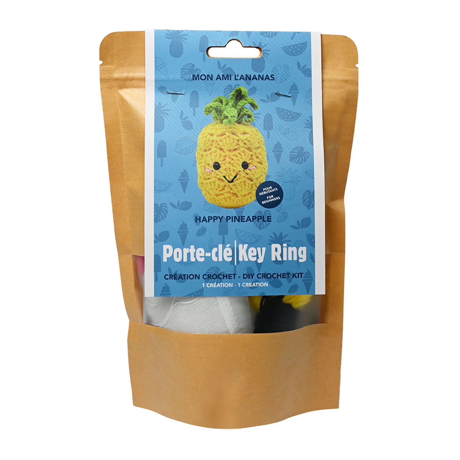 Happy Pineapple DIY Crochet Keyring Kit