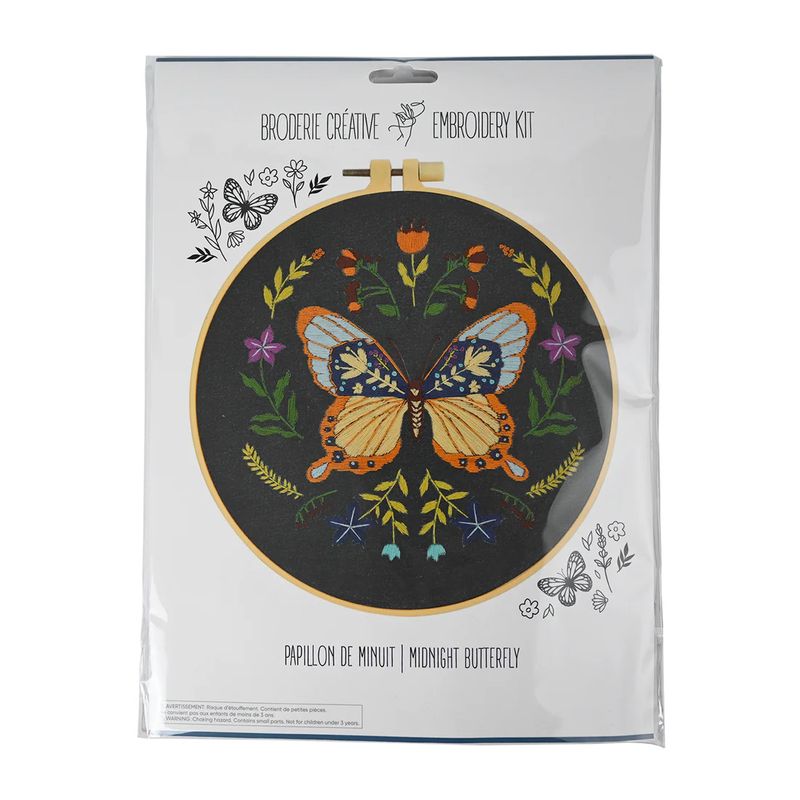 MIDNIGHT BUTTERFLY EMBROIDERY KIT