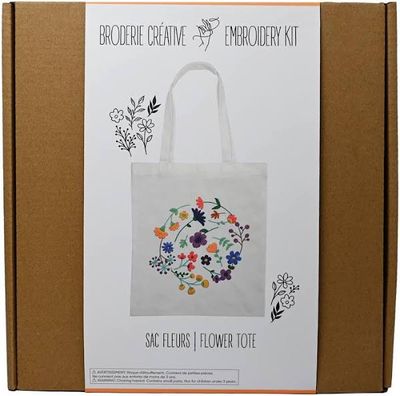Flower Tote Bag Embroidery Kit