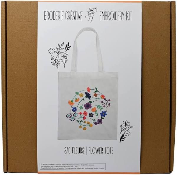 Flower Tote Bag Embroidery Kit