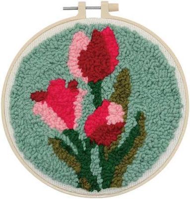 FLOWERS HOME DECOR PUNCH NEEDLE KIT