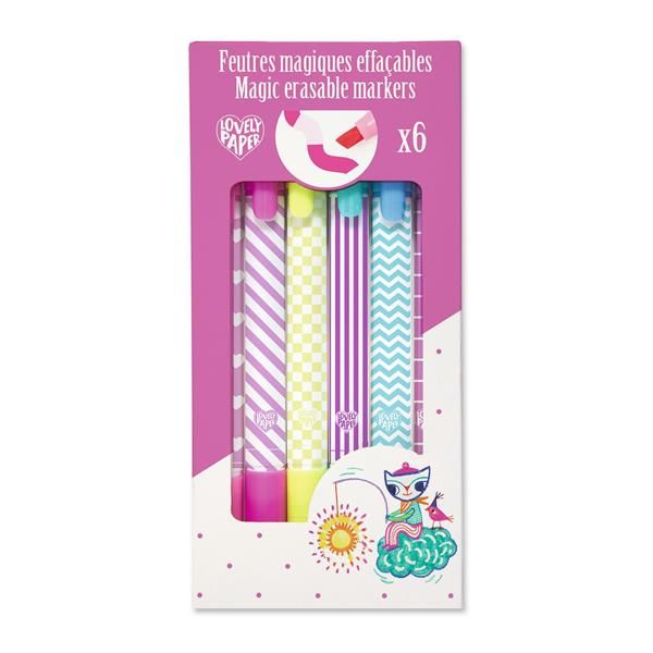 6 Magic erasable markers