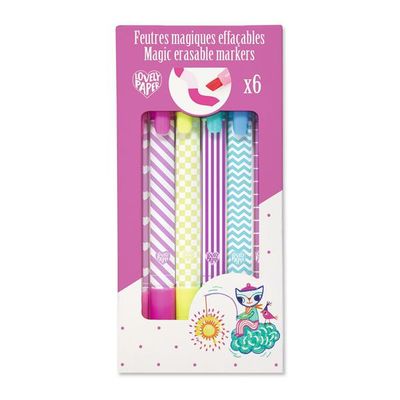 6 Magic erasable markers