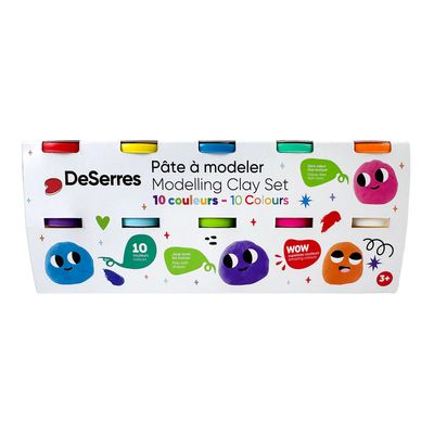 10 COLOUR MODELLING CLAY KIT