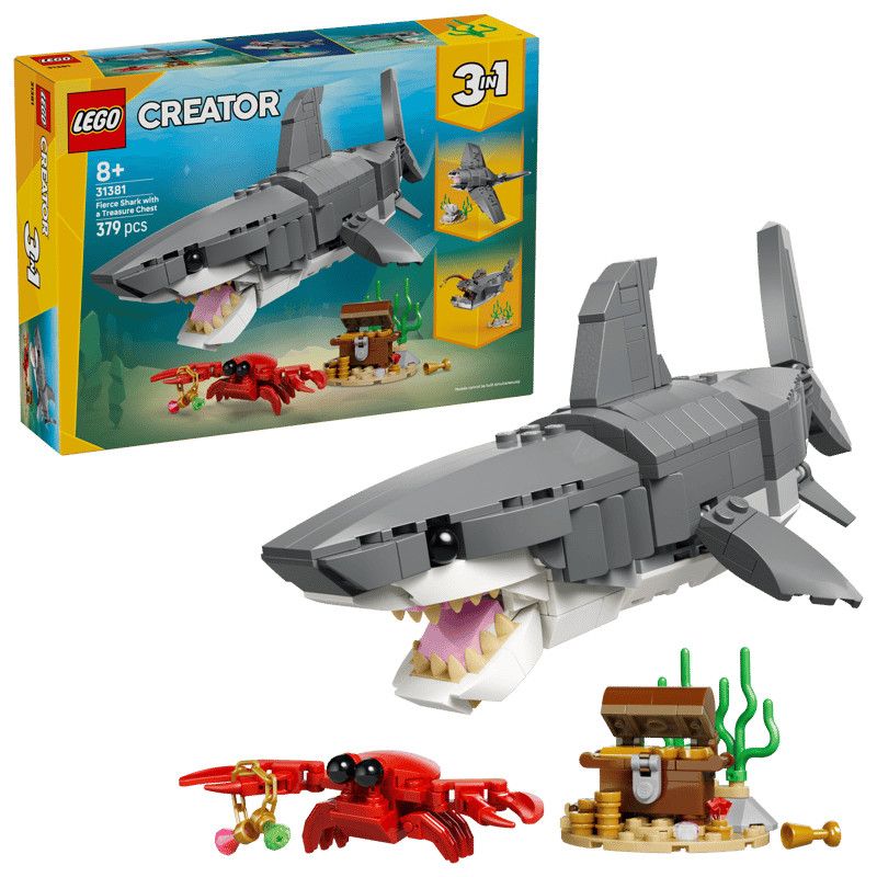 Fierce Shark with a Treasure Chest