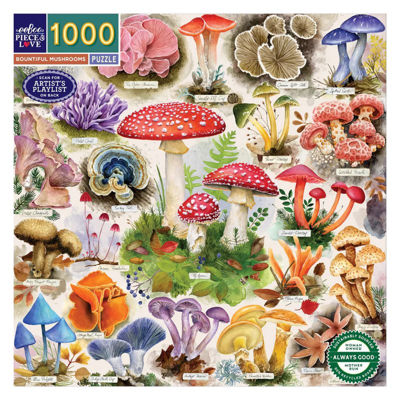 eeboo Bountiful Mushrooms 1000 PIECE PUZZLE