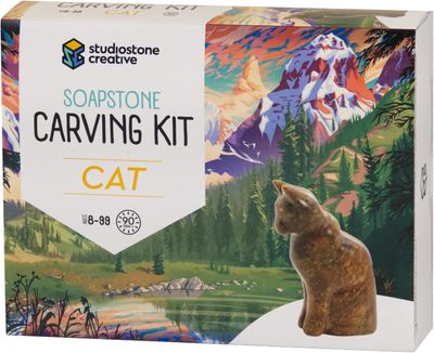 cat soapstone carving kit