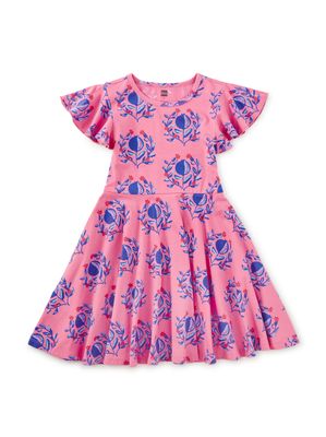 Flutter Sleeve Twirl Dress 