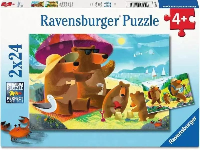 Bear Family Vacations 2x24 Pc Puzzle