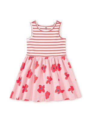 Print Mix Tank Skirted Dress