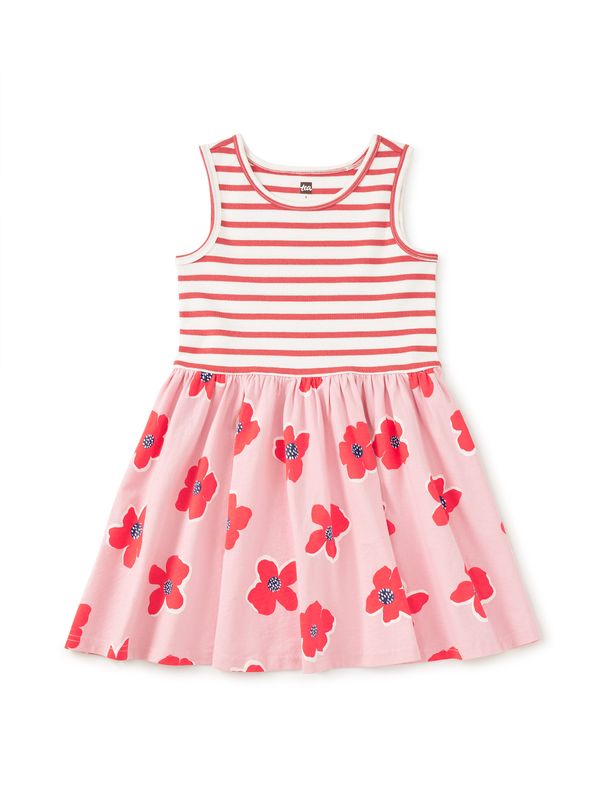 Print Mix Tank Skirted Dress