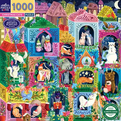 eeboo Christmas Cats 1000pc Puzzle