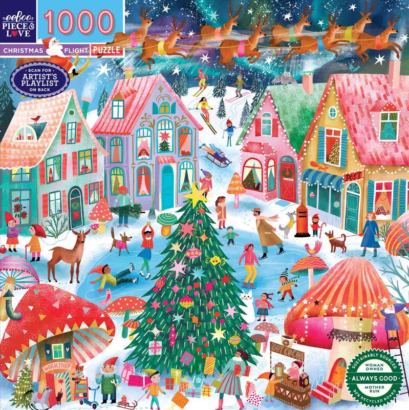 eeboo Christmas Flight 1000pc Puzzle