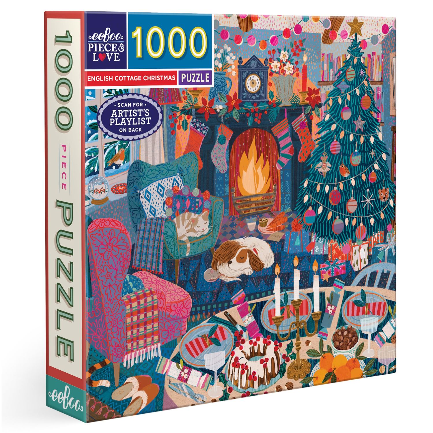 eeboo English Cottage Christmas 1000pc Puzzle