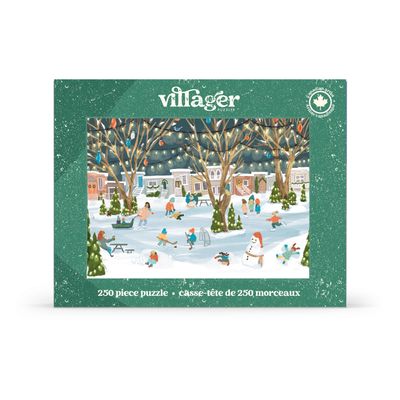 Neighbourhood Rink | 250 Piece Puzzle | Kids &amp; Adults | Designed in Canada by Julie Pantoja