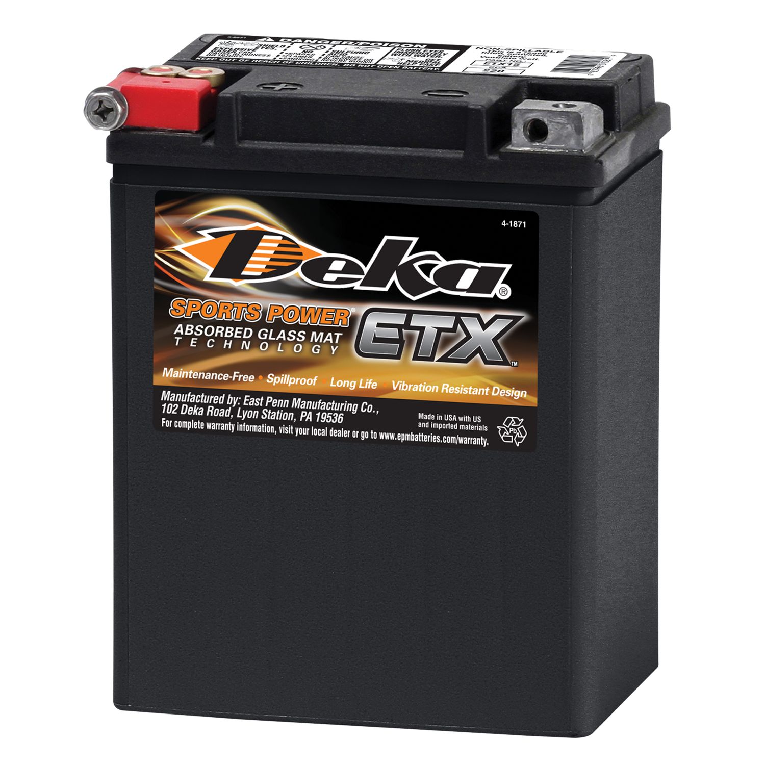 ETX15 Deka 220CCA 14Ah/10Ah YTX14AH