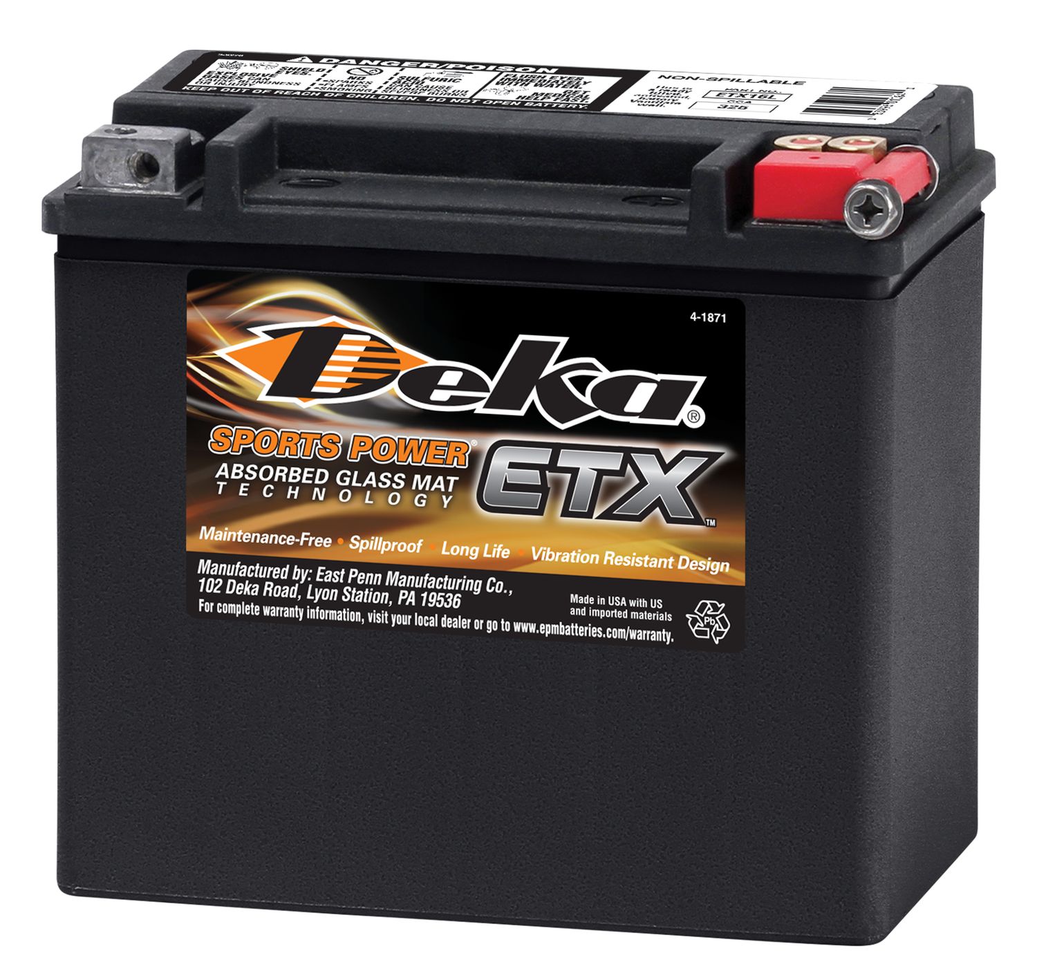 ETX16L Deka 325CCA 19Ah/10Ah
