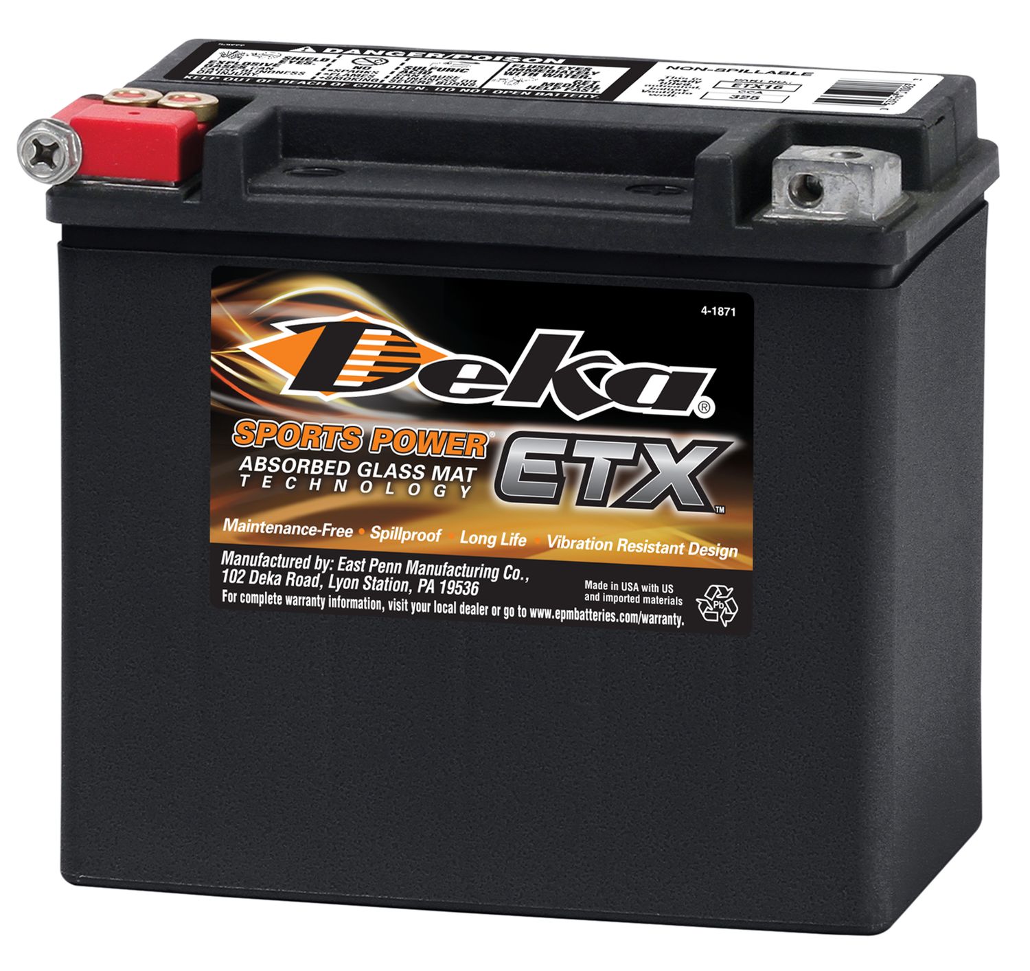 ETX16 Deka 325CCA 19Ah/10Ah YTX16