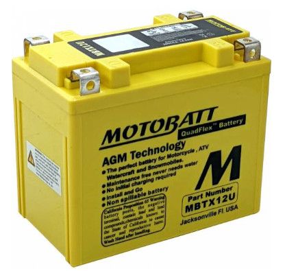 MBTX12U MOTOBATT 200CCA YTX12 YTX14