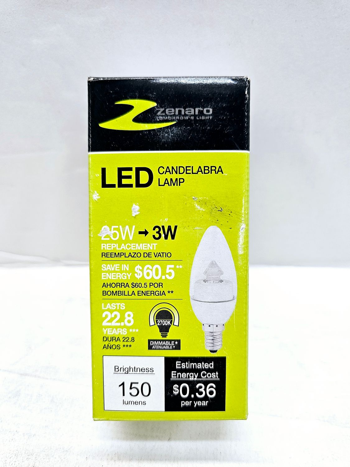 Z-00079 3W Candelabra LED Zenaro