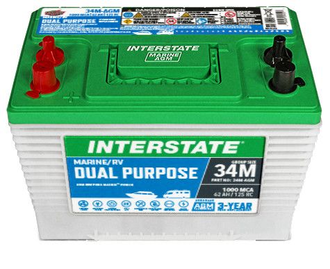 34M-AGM Interstate 800CCA 62Ah