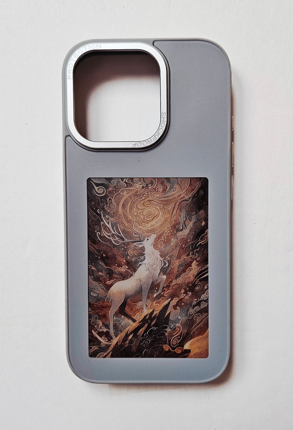 iPhone 16 Pro Max Gray Phone Case with Unicorn