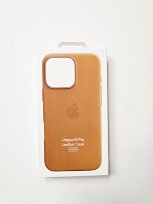 iPhone 16 Pro Golden Brown Leather Phone Case