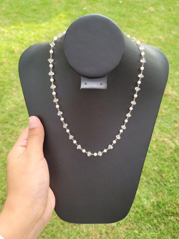 Collar cristal con perlas
