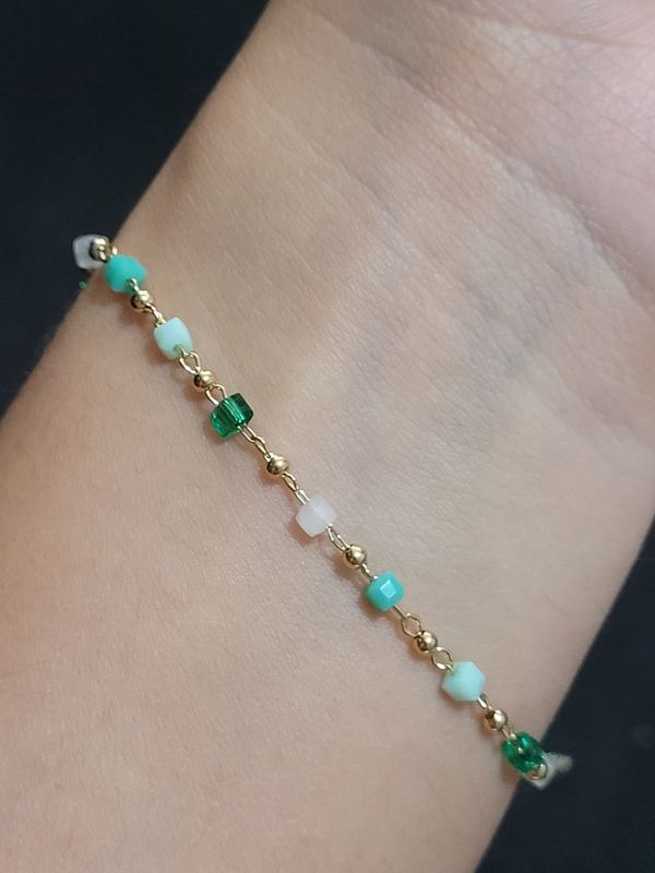 Pulsera cristales verdes