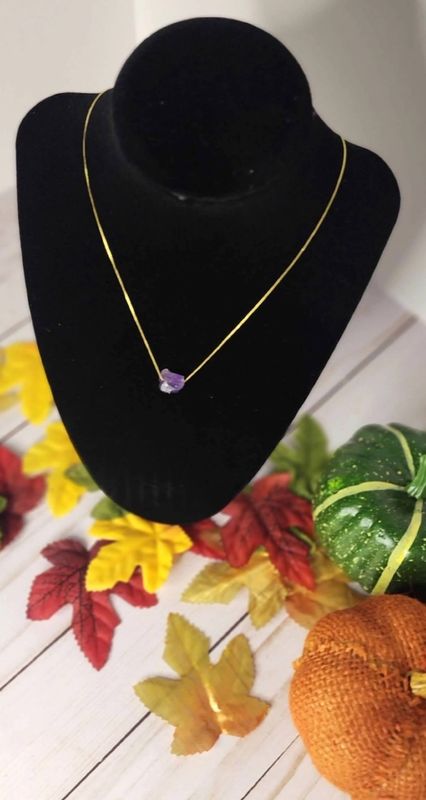 Raw Amethyst Necklace 18K gold plated