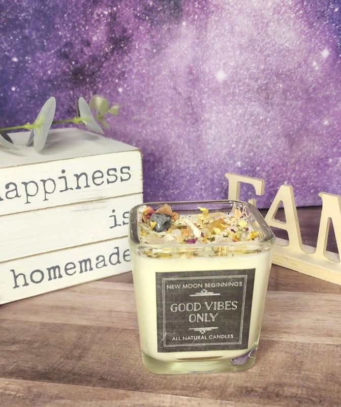 Good Vibes Only intent candle