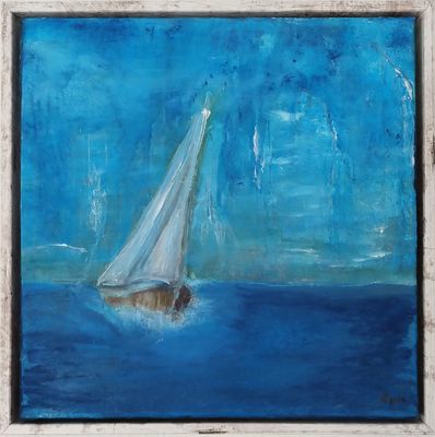 Unikat: Luv, Acryl und Marmormehl auf Leinwand, 40 cm x 40 cm