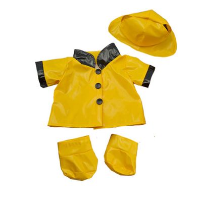 Imperméable jaune avec chapeau et bottes