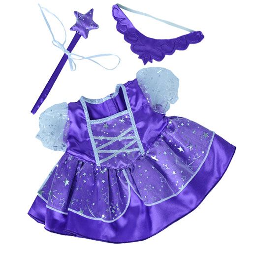 Tenue de Princesse Violette Avec Baguette &amp; Diadème