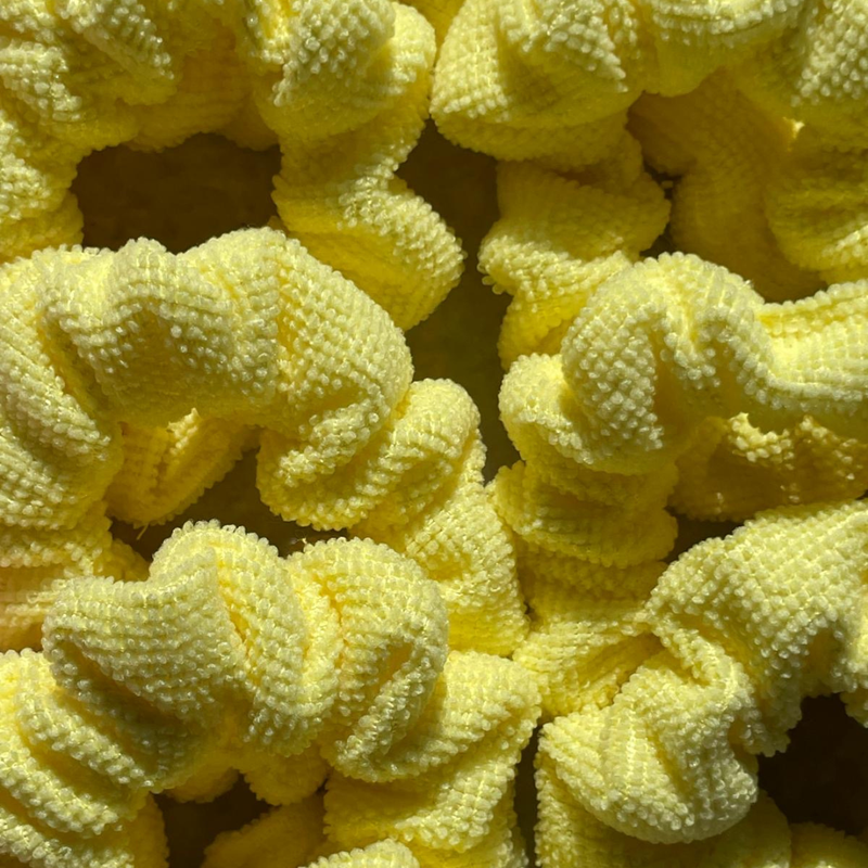 Yellow Microfiber Scrunchie