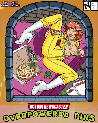 Naughty Newscaster, Hard Enamel Pin