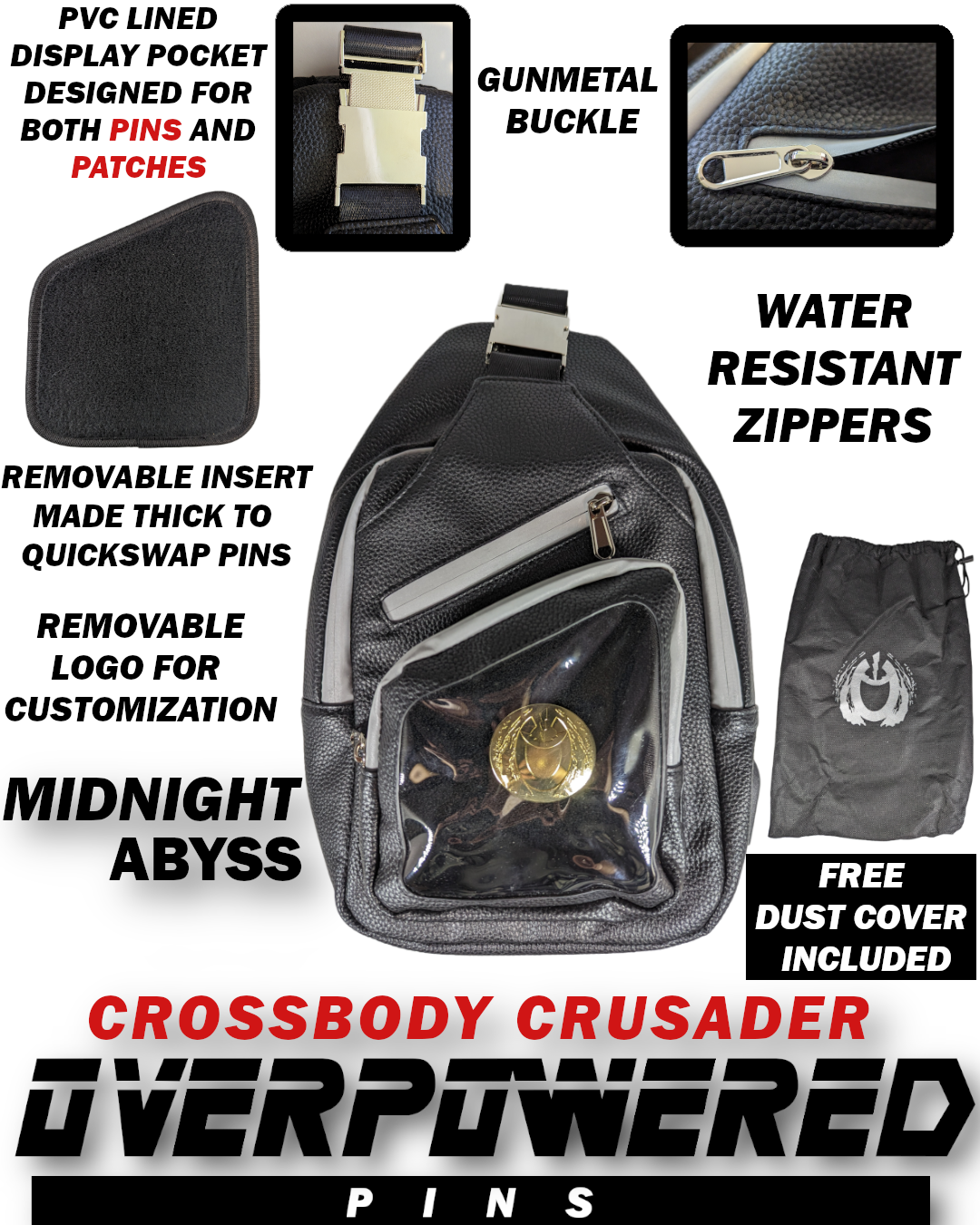 CrossBody Crusader Pin/Patch Ita Bag