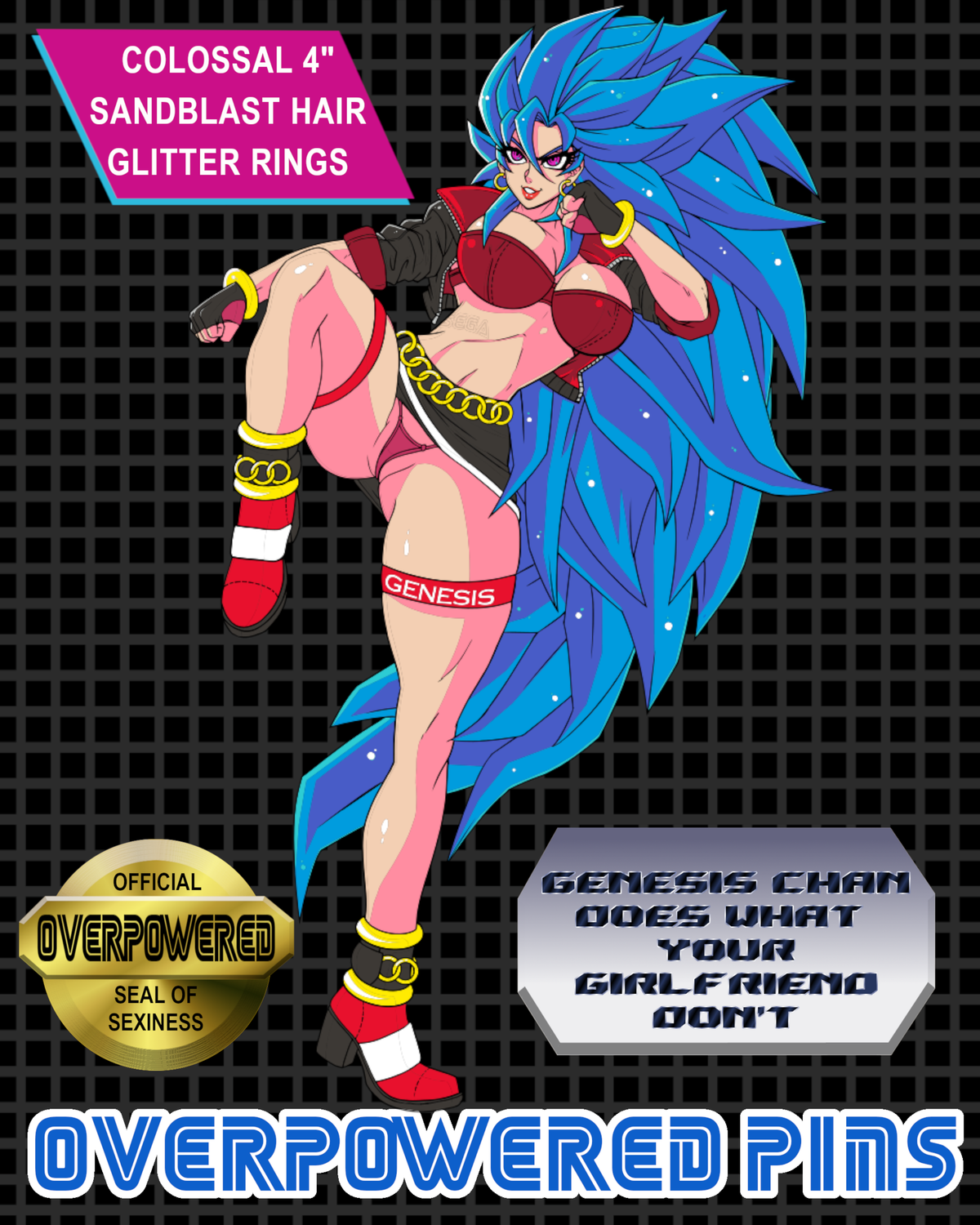 Genesis / SSJ3 Hottie Chan, Hard Enamel Pin