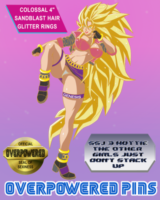 Genesis / SSJ3 Hottie Chan, Cubic Zirconia Enamel Pin