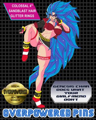 Genesis / SSJ3 Hottie Chan, Hard Enamel Pin Genesis / SSJ3 Hottie Chan, Hard Enamel Pin