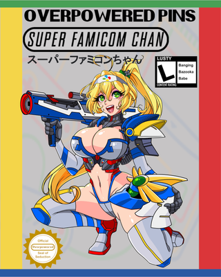 SNES / Famicom Chan, Cubic Zirconia Enamel Pin