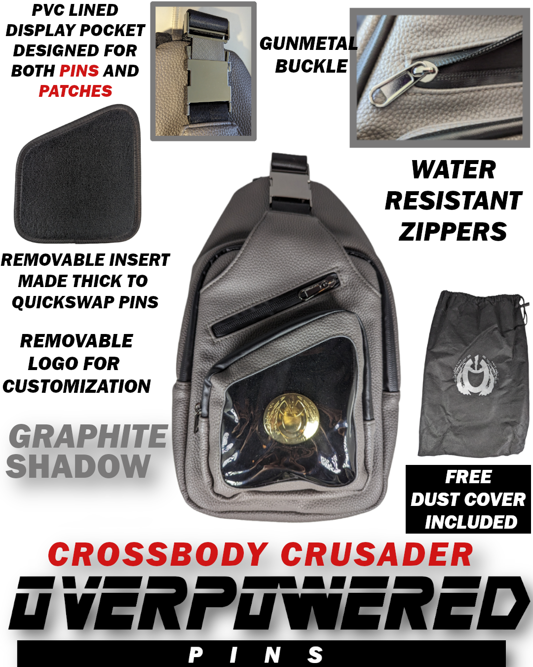 CrossBody Crusader Pin/Patch Ita Bag