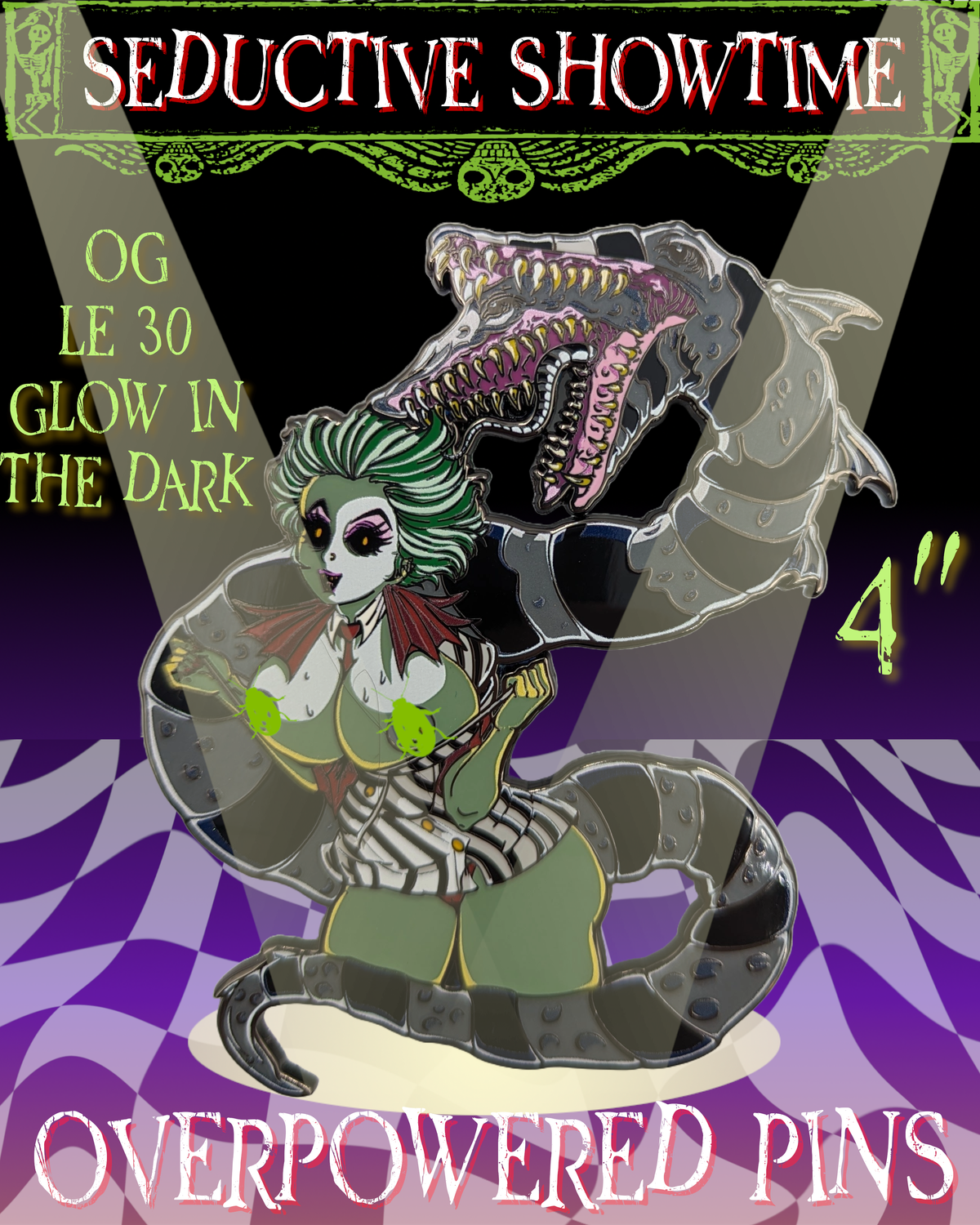 Seductive Showtime Lewd Parody Cubic Zirconia Enamel Pin